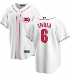 Men Cincinnati Reds 6 Jonathan India White Cool Base Stitched Baseball Jersey Men Cincinnati Reds 6 Jonathan India White Cool Base Stitched Baseball Jersey