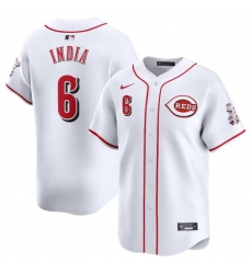 Men Cincinnati Reds 6 Jonathan India White Home Limited Stitched Baseball Jersey Men Cincinnati Reds 6 Jonathan India White Home Limited Stitched Baseball Jersey