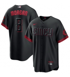 Men Cincinnati Reds 8 Joe Morgan Black 2023 City Connect Stitched Jersey Men Cincinnati Reds 8 Joe Morgan Black 2023 City Connect Stitched Jersey