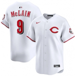 Men Cincinnati Reds 9 Matt McLain White 2025 Home Limited Stitched Baseball Jersey