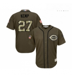 Mens Cincinnati Reds 27 Matt Kemp Authentic Green Salute to Service Baseball Jersey Mens Cincinnati Reds 27 Matt Kemp Authentic Green Salute to Service Baseball Jersey