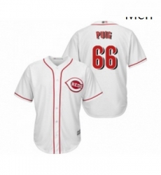 Mens Cincinnati Reds 66 Yasiel Puig Replica White Home Cool Base Baseball Jersey Mens Cincinnati Reds 66 Yasiel Puig Replica White Home Cool Base Baseball Jersey