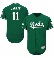 Mens Majestic Cincinnati Reds 11 Barry Larkin Green Celtic Flexbase Authentic Collection MLB Jersey Mens Majestic Cincinnati Reds 11 Barry Larkin Green Celtic Flexbase Authentic Collection MLB Jersey