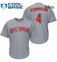 Mens Majestic Cincinnati Reds 4 Cliff Pennington Replica Grey Road Cool Base MLB Jersey Mens Majestic Cincinnati Reds 4 Cliff Pennington Replica Grey Road Cool Base MLB Jersey