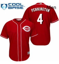 Mens Majestic Cincinnati Reds 4 Cliff Pennington Replica Red Alternate Cool Base MLB Jersey Mens Majestic Cincinnati Reds 4 Cliff Pennington Replica Red Alternate Cool Base MLB Jersey