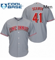 Mens Majestic Cincinnati Reds 41 Tom Seaver Replica Grey Road Cool Base MLB Jersey Mens Majestic Cincinnati Reds 41 Tom Seaver Replica Grey Road Cool Base MLB Jersey