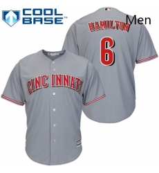 Mens Majestic Cincinnati Reds 6 Billy Hamilton Replica Grey Road Cool Base MLB Jersey Mens Majestic Cincinnati Reds 6 Billy Hamilton Replica Grey Road Cool Base MLB Jersey