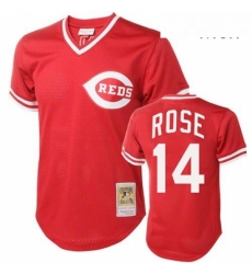 Mens Mitchell and Ness Cincinnati Reds 14 Pete Rose Authentic Red Throwback MLB Jersey Mens Mitchell and Ness Cincinnati Reds 14 Pete Rose Authentic Red Throwback MLB Jersey