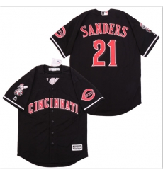 Reds 21 Deion Sanders Black Cool Base Jersey Reds 21 Deion Sanders Black Cool Base Jersey