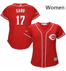 Womens Majestic Cincinnati Reds 17 Chris Sabo Replica Red Alternate Cool Base MLB Jersey Womens Majestic Cincinnati Reds 17 Chris Sabo Replica Red Alternate Cool Base MLB Jersey
