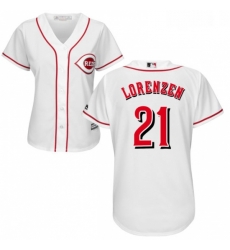 Womens Majestic Cincinnati Reds 21 Michael Lorenzen Replica White Home Cool Base MLB Jersey Womens Majestic Cincinnati Reds 21 Michael Lorenzen Replica White Home Cool Base MLB Jersey