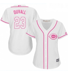 Womens Majestic Cincinnati Reds 23 Adam Duvall Replica White Fashion Cool Base MLB Jersey Womens Majestic Cincinnati Reds 23 Adam Duvall Replica White Fashion Cool Base MLB Jersey