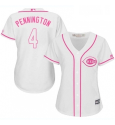 Womens Majestic Cincinnati Reds 4 Cliff Pennington Replica White Fashion Cool Base MLB Jersey Womens Majestic Cincinnati Reds 4 Cliff Pennington Replica White Fashion Cool Base MLB Jersey