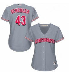 Womens Majestic Cincinnati Reds 43 Scott Schebler Authentic Grey Road Cool Base MLB Jersey Womens Majestic Cincinnati Reds 43 Scott Schebler Authentic Grey Road Cool Base MLB Jersey