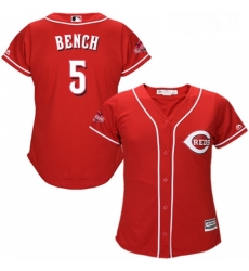 Womens Majestic Cincinnati Reds 5 Johnny Bench Replica Red Alternate Cool Base MLB Jersey Womens Majestic Cincinnati Reds 5 Johnny Bench Replica Red Alternate Cool Base MLB Jersey