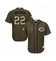 Youth Cincinnati Reds 22 Derek Dietrich Authentic Green Salute to Service Baseball Jersey Youth Cincinnati Reds 22 Derek Dietrich Authentic Green Salute to Service Baseball Jersey