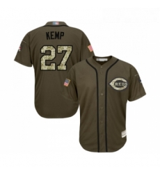 Youth Cincinnati Reds 27 Matt Kemp Authentic Green Salute to Service Baseball Jersey Youth Cincinnati Reds 27 Matt Kemp Authentic Green Salute to Service Baseball Jersey