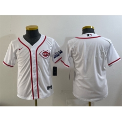 Youth Cincinnati Reds Blank White 2025 Speedway Classic Stitched Baseball Jersey