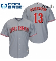 Youth Majestic Cincinnati Reds 13 Dave Concepcion Replica Grey Road Cool Base MLB Jersey Youth Majestic Cincinnati Reds 13 Dave Concepcion Replica Grey Road Cool Base MLB Jersey