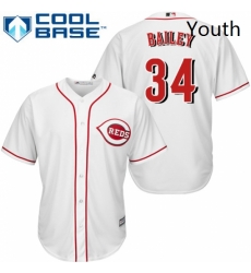 Youth Majestic Cincinnati Reds 34 Homer Bailey Authentic White Home Cool Base MLB Jersey Youth Majestic Cincinnati Reds 34 Homer Bailey Authentic White Home Cool Base MLB Jersey