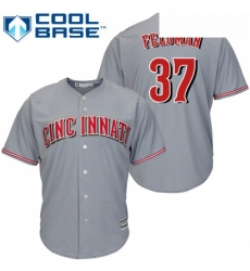 Youth Majestic Cincinnati Reds 37 Scott Feldman Replica Grey Road Cool Base MLB Jersey Youth Majestic Cincinnati Reds 37 Scott Feldman Replica Grey Road Cool Base MLB Jersey