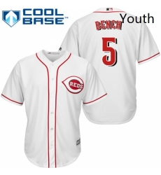 Youth Majestic Cincinnati Reds 5 Johnny Bench Replica White Home Cool Base MLB Jersey Youth Majestic Cincinnati Reds 5 Johnny Bench Replica White Home Cool Base MLB Jersey