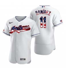 Men Cleveland Indians 11 Jose Ramirez Men Nike White Fluttering USA Flag Limited Edition Flex Base MLB Jersey Men Cleveland Indians 11 Jose Ramirez Men Nike White Fluttering USA Flag Limited Edition Flex Base MLB Jersey