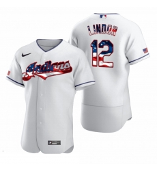 Men Cleveland Indians 12 Francisco Lindor Men Nike White Fluttering USA Flag Limited Edition Flex Base MLB Jersey Men Cleveland Indians 12 Francisco Lindor Men Nike White Fluttering USA Flag Limited Edition Flex Base MLB Jersey