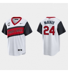 Men Cleveland Indians 24 Triston McKenzie Men Nike White 2021 Little League Class Game MLB Jersey Men Cleveland Indians 24 Triston McKenzie Men Nike White 2021 Little League Class Game MLB Jersey