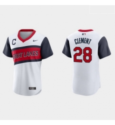 Men Cleveland Indians 28 Ernie Clement Men Nike White 2021 Little League Class Authentic MLB Jersey Men Cleveland Indians 28 Ernie Clement Men Nike White 2021 Little League Class Authentic MLB Jersey