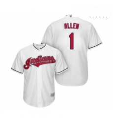 Mens Cleveland Indians 1 Greg Allen Replica White Home Cool Base Baseball Jersey Mens Cleveland Indians 1 Greg Allen Replica White Home Cool Base Baseball Jersey
