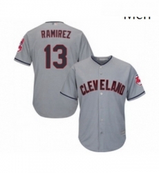 Mens Cleveland Indians 13 Hanley Ramirez Replica Grey Road Cool Base Baseball Jersey Mens Cleveland Indians 13 Hanley Ramirez Replica Grey Road Cool Base Baseball Jersey