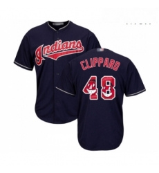 Mens Cleveland Indians 48 Tyler Clippard Authentic Navy Blue Team Logo Fashion Cool Base Baseball Jersey Mens Cleveland Indians 48 Tyler Clippard Authentic Navy Blue Team Logo Fashion Cool Base Baseball Jersey