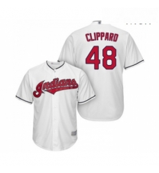 Mens Cleveland Indians 48 Tyler Clippard Replica White Home Cool Base Baseball Jersey Mens Cleveland Indians 48 Tyler Clippard Replica White Home Cool Base Baseball Jersey