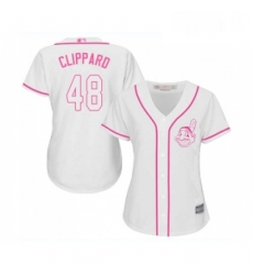 Womens Cleveland Indians 48 Tyler Clippard Replica White Fashion Cool Base Baseball Jersey Womens Cleveland Indians 48 Tyler Clippard Replica White Fashion Cool Base Baseball Jersey