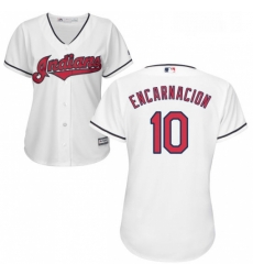 Womens Majestic Cleveland Indians 10 Edwin Encarnacion Replica White Home Cool Base MLB Jersey Womens Majestic Cleveland Indians 10 Edwin Encarnacion Replica White Home Cool Base MLB Jersey