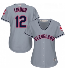Womens Majestic Cleveland Indians 12 Francisco Lindor Replica Grey Road Cool Base MLB Jersey Womens Majestic Cleveland Indians 12 Francisco Lindor Replica Grey Road Cool Base MLB Jersey