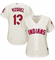 Womens Majestic Cleveland Indians 13 Omar Vizquel Replica Cream Alternate 2 Cool Base MLB Jersey Womens Majestic Cleveland Indians 13 Omar Vizquel Replica Cream Alternate 2 Cool Base MLB Jersey