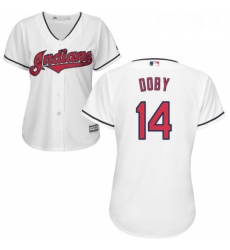 Womens Majestic Cleveland Indians 14 Larry Doby Replica White Home Cool Base MLB Jersey Womens Majestic Cleveland Indians 14 Larry Doby Replica White Home Cool Base MLB Jersey