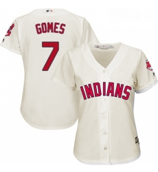 Womens Majestic Cleveland Indians 7 Yan Gomes Authentic Cream Alternate 2 Cool Base MLB Jersey Womens Majestic Cleveland Indians 7 Yan Gomes Authentic Cream Alternate 2 Cool Base MLB Jersey