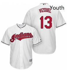 Youth Majestic Cleveland Indians 13 Omar Vizquel Replica White Home Cool Base MLB Jersey Youth Majestic Cleveland Indians 13 Omar Vizquel Replica White Home Cool Base MLB Jersey