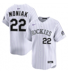 Men Colorado Rockies 22 Mickey Moniak White Home Limited Stitched Baseball Jersey Men Colorado Rockies 22 Mickey Moniak White Home Limited Stitched Baseball Jersey