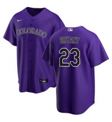 Men Colorado Rockies 23 Kris Bryant Purple Stitched Baseball jersey Men Colorado Rockies 23 Kris Bryant Purple Stitched Baseball jersey