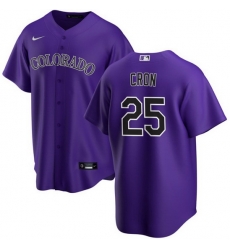 Men Colorado Rockies 25 C J Cron Purple Stitched Baseball Jersey Men Colorado Rockies 25 C J Cron Purple Stitched Baseball Jersey