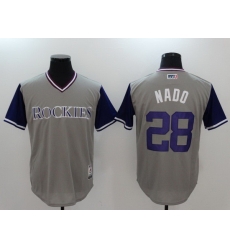 Men Colorado Rockies 28 Nado Gray Game Legend Edition MLB Jersey Men Colorado Rockies 28 Nado Gray Game Legend Edition MLB Jersey