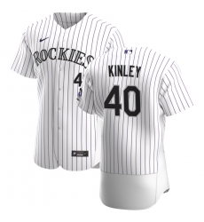 Men Colorado Rockies 40 Tyler Kinley Men Nike White Home 2020 Flex Base Player MLB Jersey Men Colorado Rockies 40 Tyler Kinley Men Nike White Home 2020 Flex Base Player MLB Jersey
