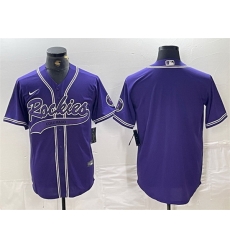 Men Colorado Rockies Blank Purple Cool Base Stitched Baseball Jersey Men Colorado Rockies Blank Purple Cool Base Stitched Baseball Jersey