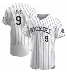 Men Colorado Rockies Connor Joe #9 White Flex Base Stitched Baseball Jersey Men Colorado Rockies Connor Joe #9 White Flex Base Stitched Baseball Jersey