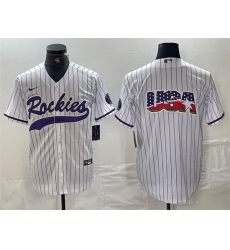 Men Colorado Rockies White Team Big Logo Cool Base Stitched Baseball Jersey Men Colorado Rockies White Team Big Logo Cool Base Stitched Baseball Jersey