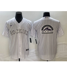 Men Colorado Rockies White Team Big Logo Stitched Baseball Jersey Men Colorado Rockies White Team Big Logo Stitched Baseball Jersey